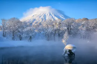 厳冬の羊蹄山